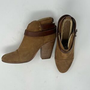 Rag & Bone Tan Leather Ankle Booties